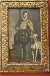 Niño con un galgo